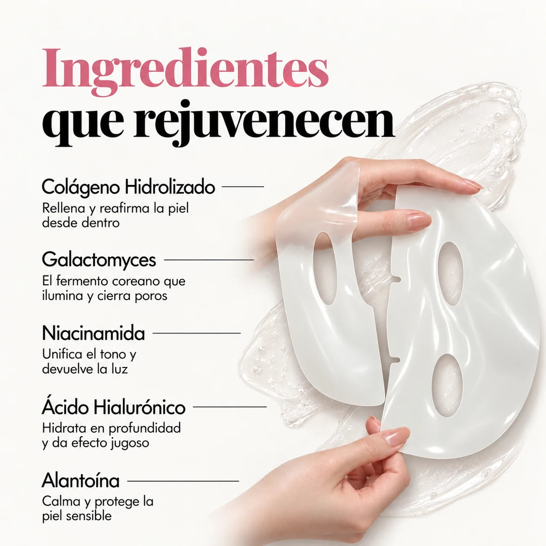 Mascarilla De Colágeno - Rejuvenece Tu Piel Mientras Te Relajas (5 Mascarillas Por Caja)